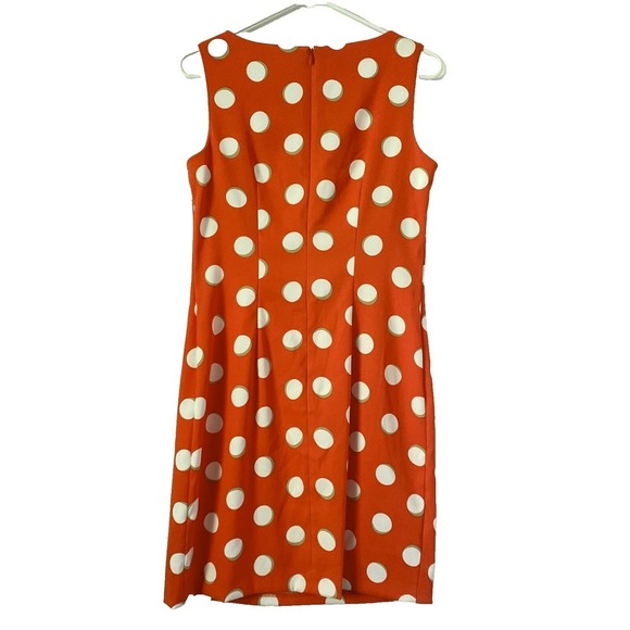 ALYX Dress Orange & White w Polka Dots Zip Back Sleeveless Retro Women's Size 10 - Picture 4 of 9